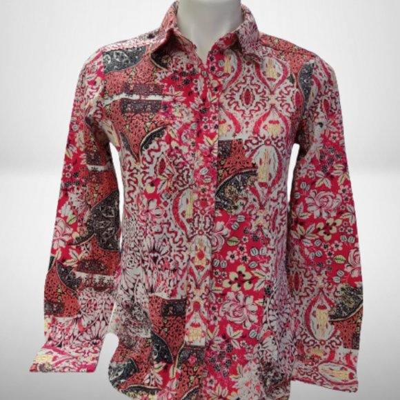 PRINT BLOUSE - Picture 1 of 7